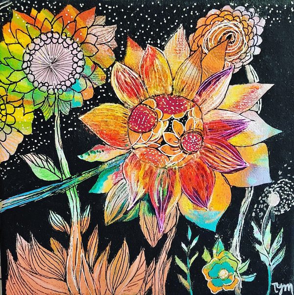 colorful painting for flowers lovers