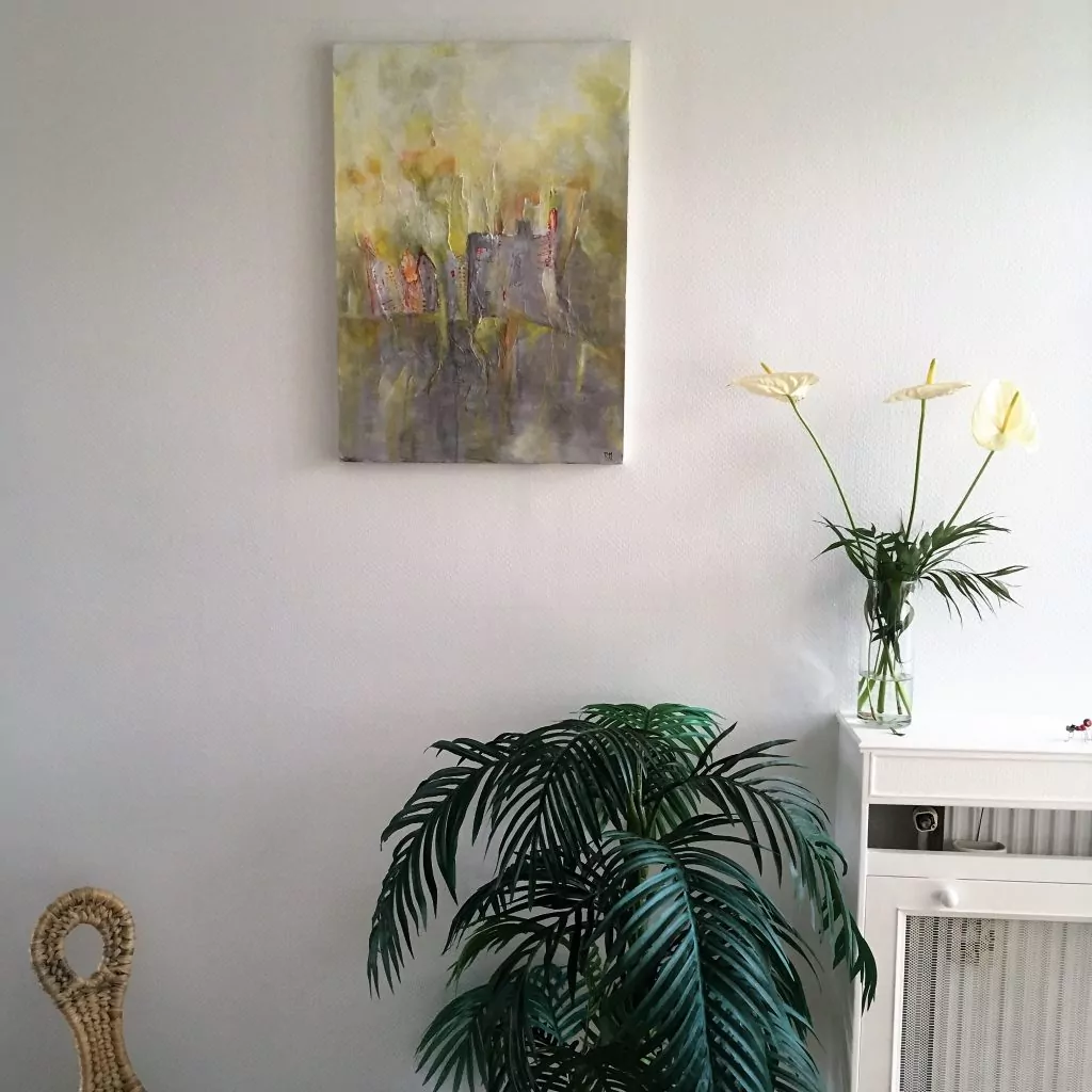 bluevertsoul-tym-peinture originale-mixed media -technique mixte- objet dart-decoration maison