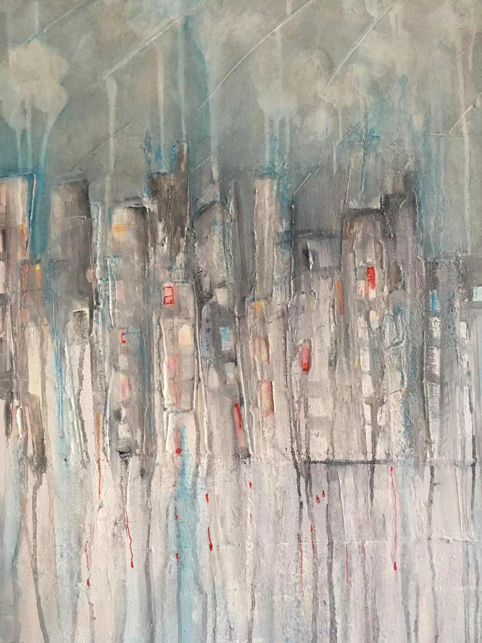 Peinture originale acrylique sur toile, jungle urbaine, décoration murale, art abstrait – Image 4
