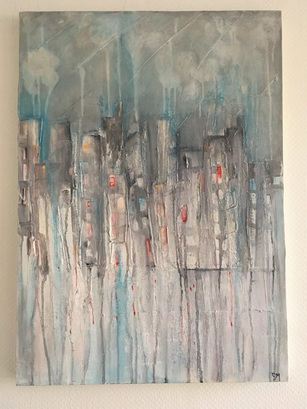 Peinture originale acrylique sur toile, jungle urbaine, décoration murale, art abstrait
