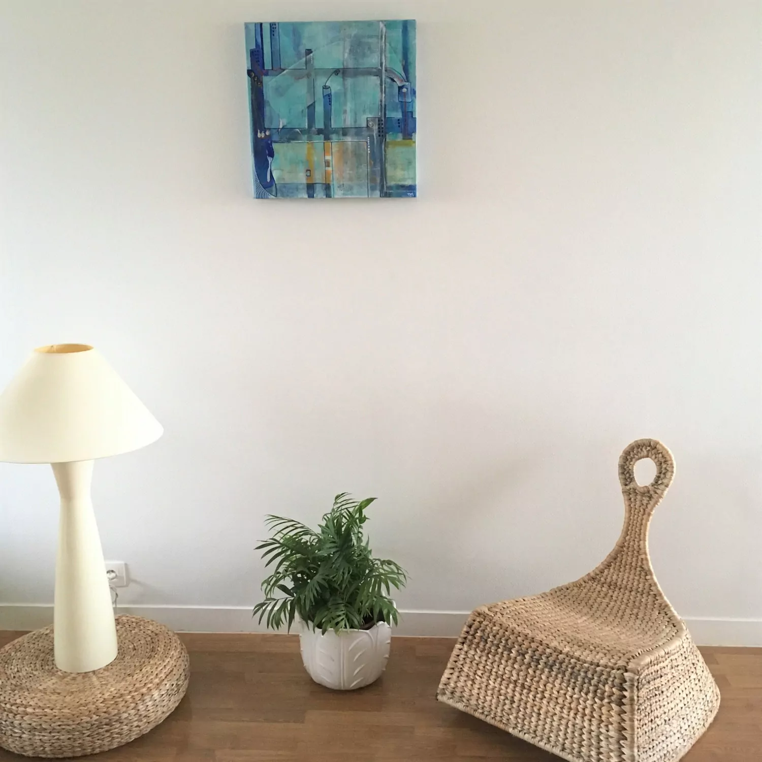 Peinture originale sur toile, peinture abstraite, peinture acrylique carré,jungle urbaine, décoration murale, décoration salon, boho style.