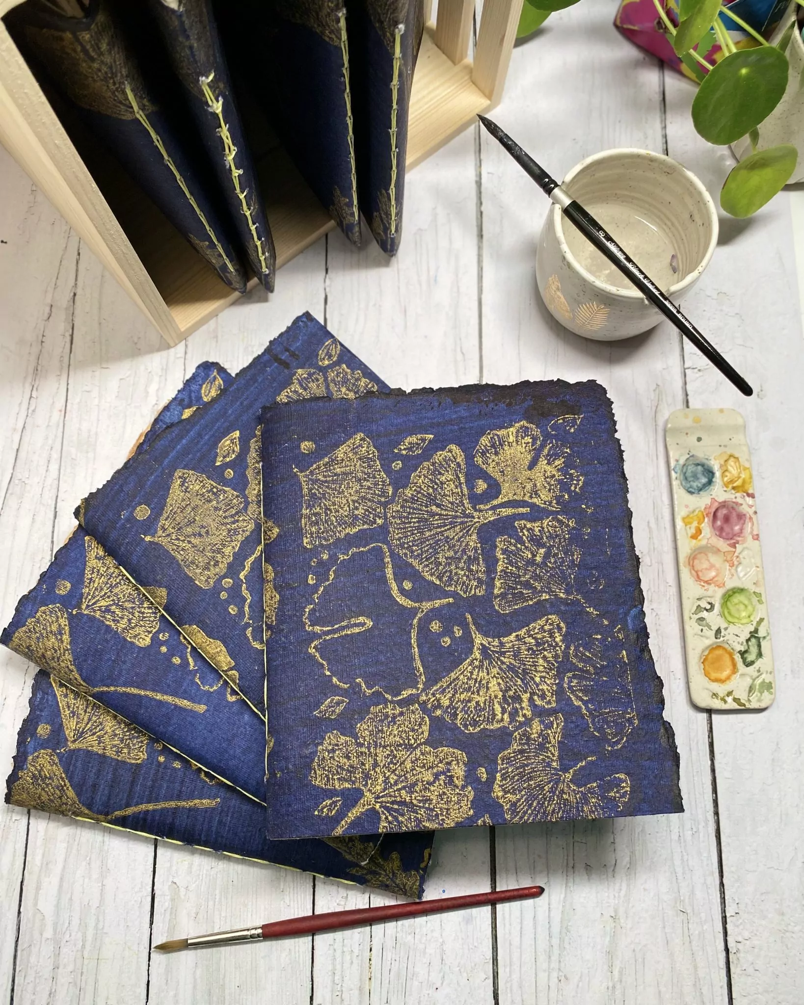 Carnet Aquarelle Ginkgo Magie