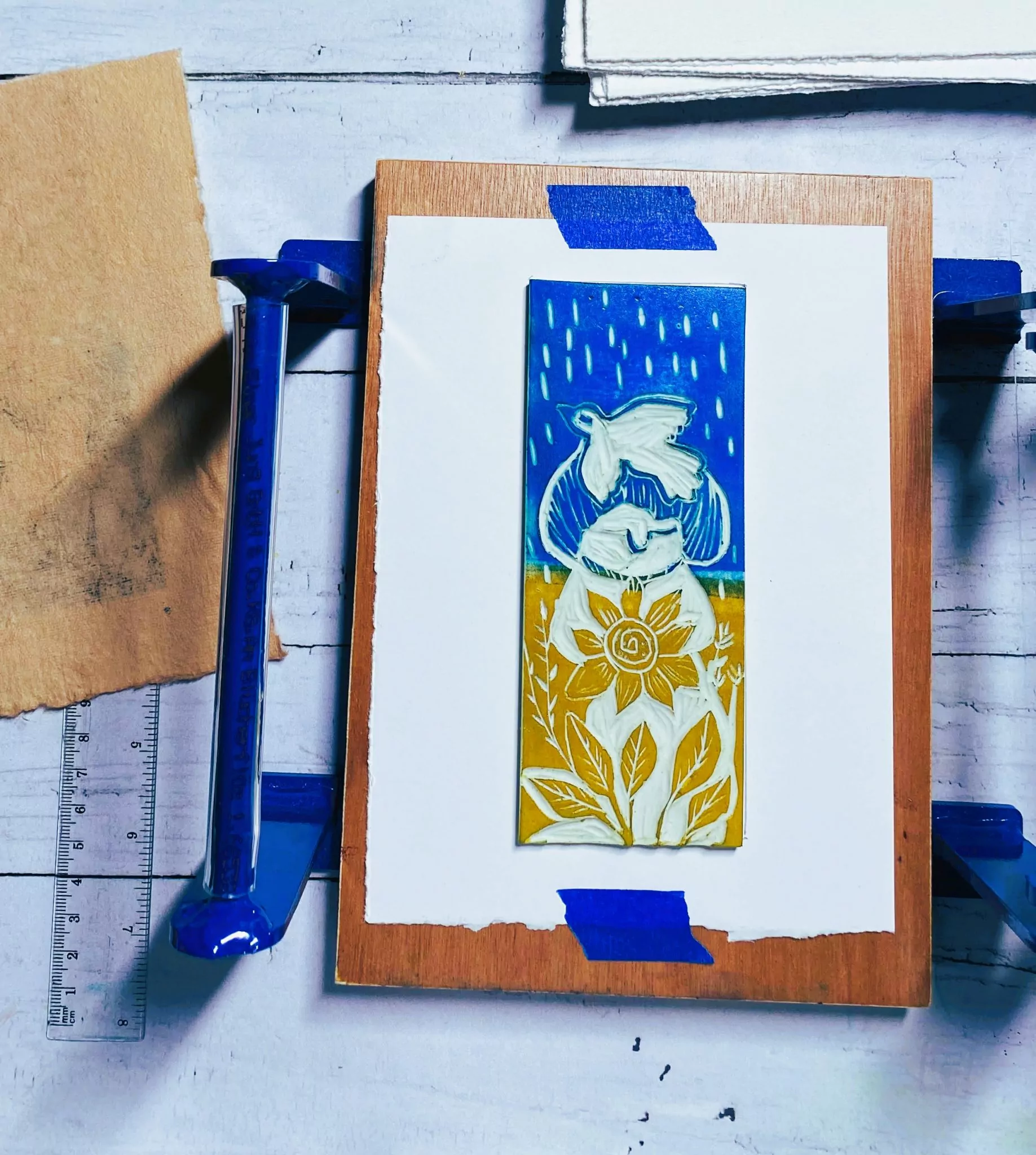 "Innocence" tirage d'art en lino gravure – Image 6