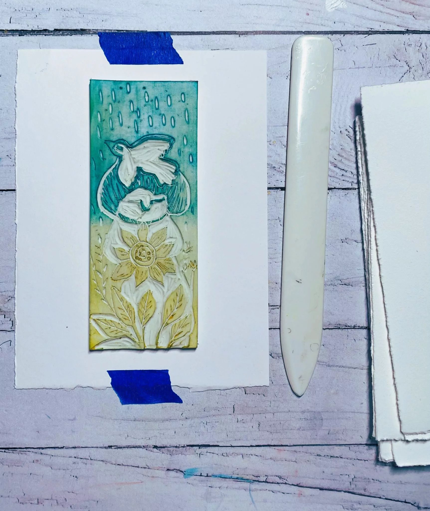 "Innocence" tirage d'art en lino gravure – Image 5