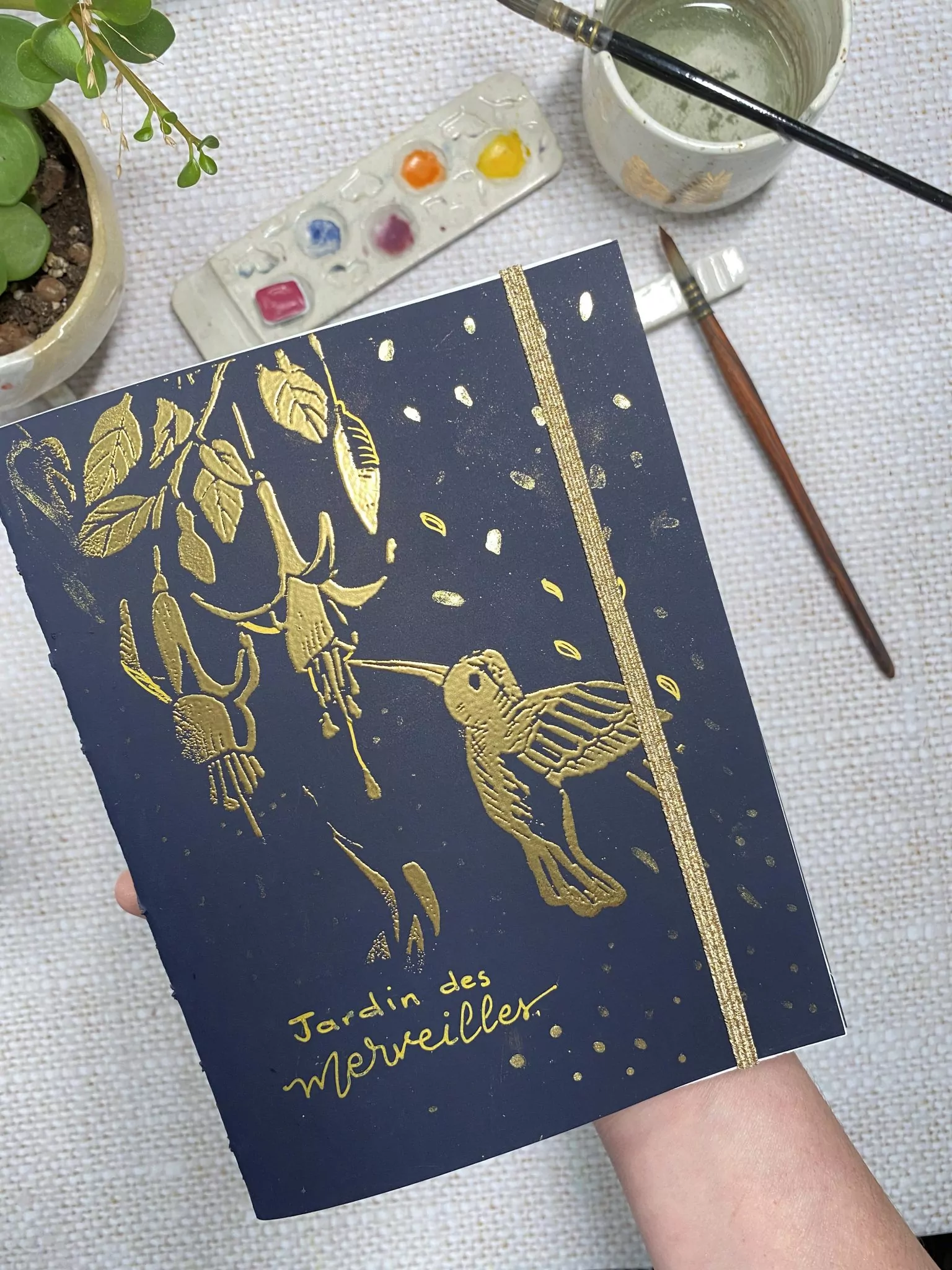 carnet unique bleu royale pour aquarelle