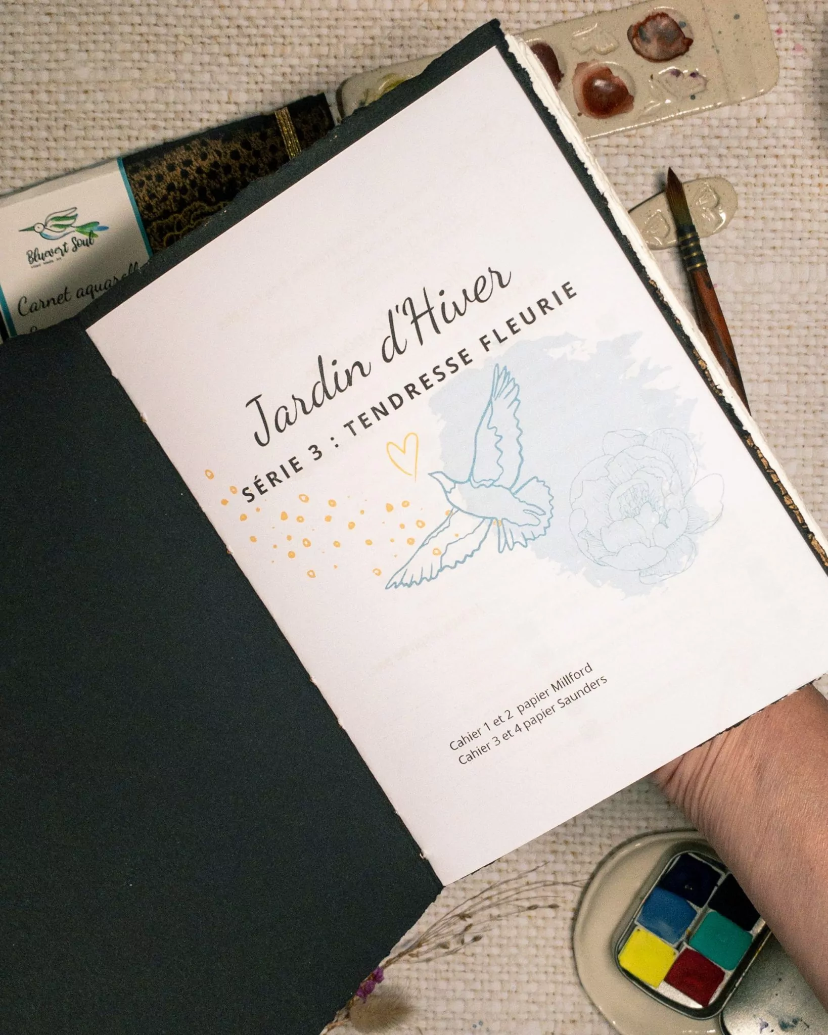 Carnet aquarelle Expérimentation, Tendresse fleurie – Image 6