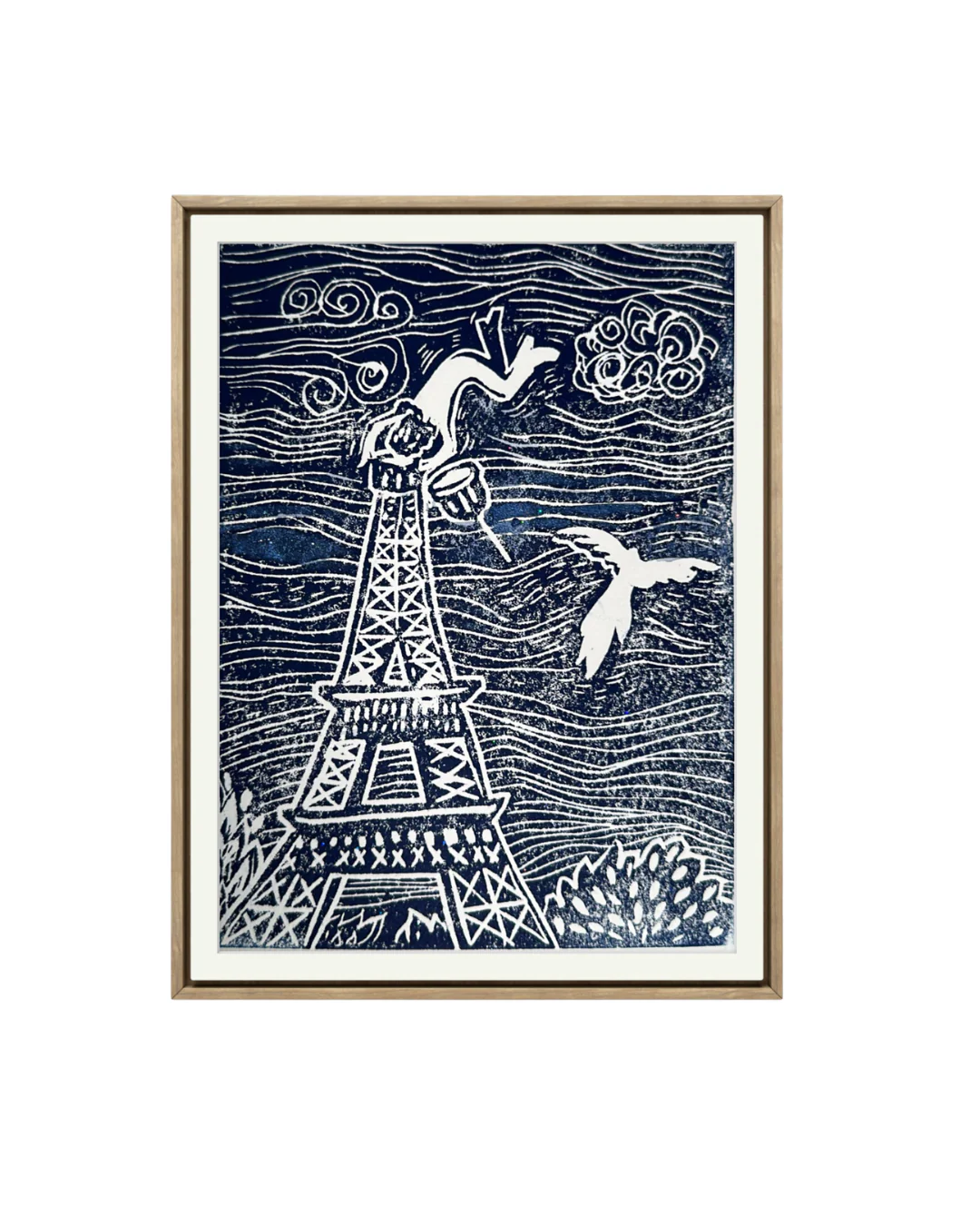Linogravure- arrivée- mythes- Tatiana Ynés Martin- Bluevert soul