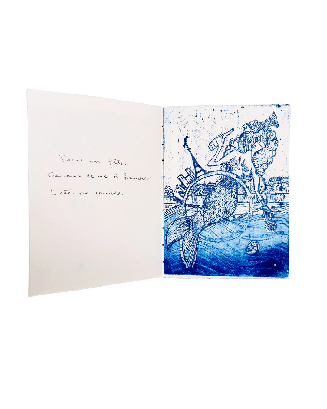 Linogravure- arrivée- mythes- Tatiana Ynés Martin- Bluevert soul